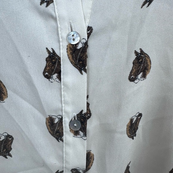 Zara Basic long sleeve top with horse print size large - Picture 9 of 14